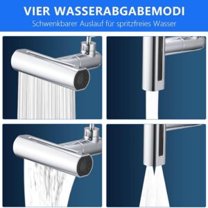 Grifo giratorio con cascada para extensión 4en1