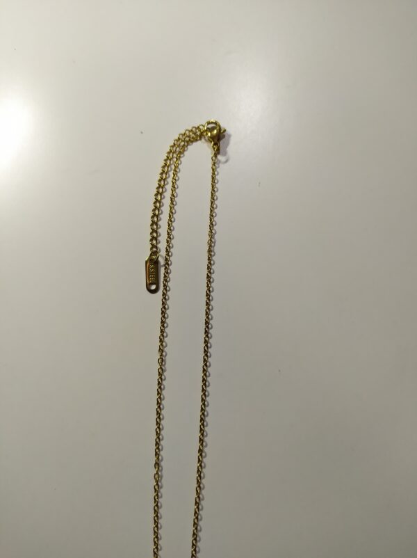 Collar con colgante trebol cinco hojas negro - Imagen 8